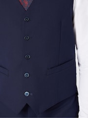 Plavo - Remus Uomo Palucci Tapered Fit Stretch Suit Waistcoat - Slika 3 od 5