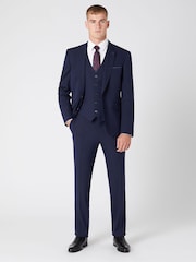 Plavo - Remus Uomo Palucci Tapered Fit Stretch Suit Waistcoat - Slika 4 od 5