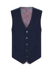 Plavo - Remus Uomo Palucci Tapered Fit Stretch Suit Waistcoat - Slika 5 od 5