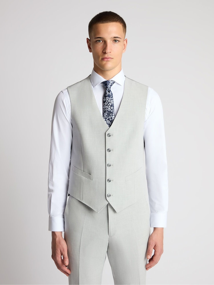 Remus Uomo Grey Palucci Tapered Fit Stretch Suit Waistcoat - Image 1 of 5