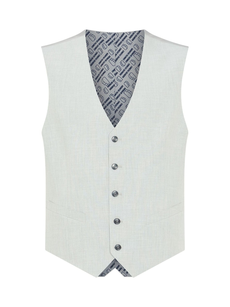 Remus Uomo Grey Palucci Tapered Fit Stretch Suit Waistcoat - Image 5 of 5