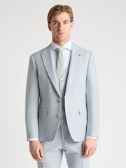 أزرق - Remus Uomo Peppe Tapered Fit Linen Blend Suit Jacket - Image 1 of 6