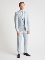 أزرق - Remus Uomo Peppe Tapered Fit Linen Blend Suit Jacket - Image 2 of 6