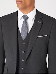 Remus Uomo Grey Palucci Tapered Fit Stretch Suit Jacket - Image 4 of 6