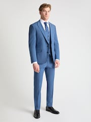 Remus Uomo Blue Peppe Tapered Fit Stretch Suit Jacket - Image 2 of 6