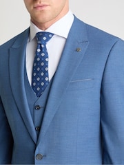 Remus Uomo Blue Peppe Tapered Fit Stretch Suit Jacket - Image 4 of 6