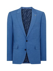Remus Uomo Blue Peppe Tapered Fit Stretch Suit Jacket - Image 6 of 6