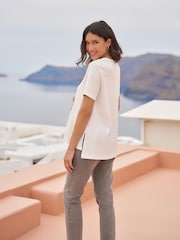Seraphine White Maternity Jersey T-Shirt - Image 3 of 4