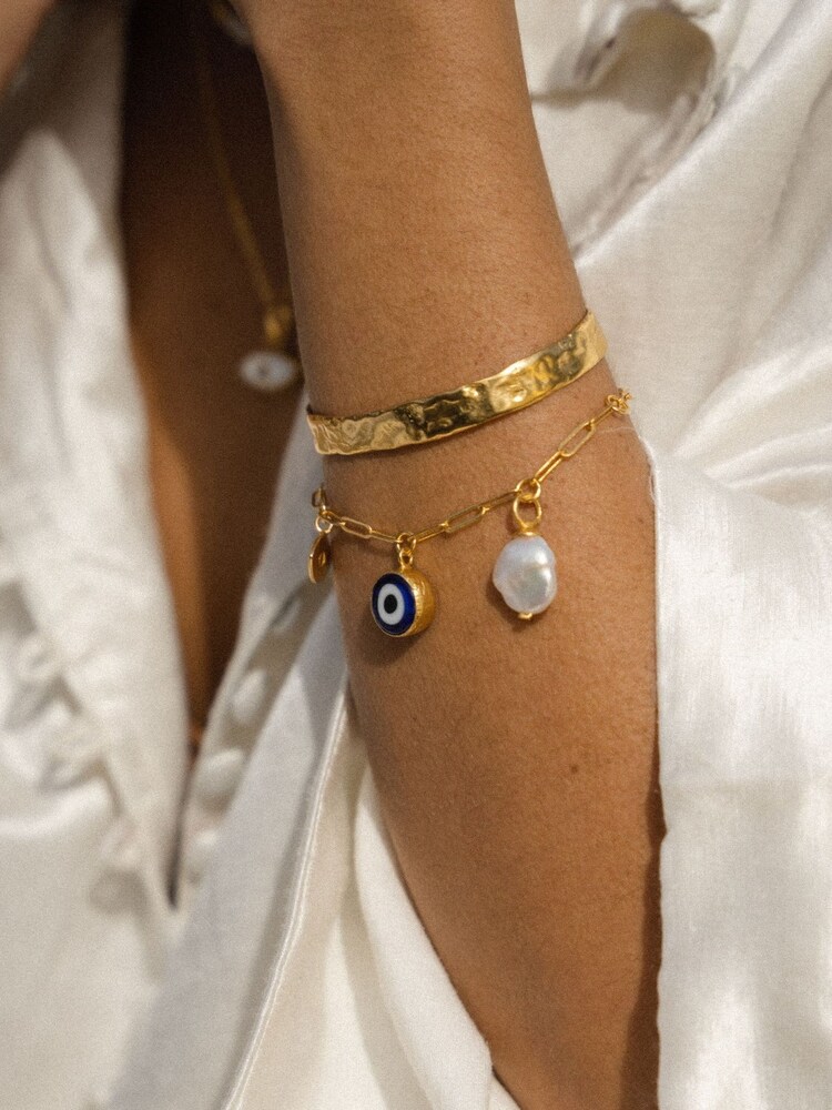 Dela Textured Cuff Bracelet - Image 3 of 3 Dela Textured Cuff Bracelet - Image 3 of 3