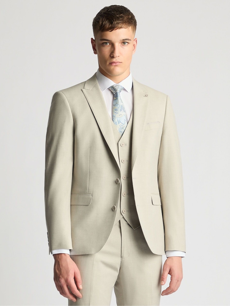 Remus Uomo Cream Pablo Tapered Fit Stretch Suit Jacket - Image 1 of 6