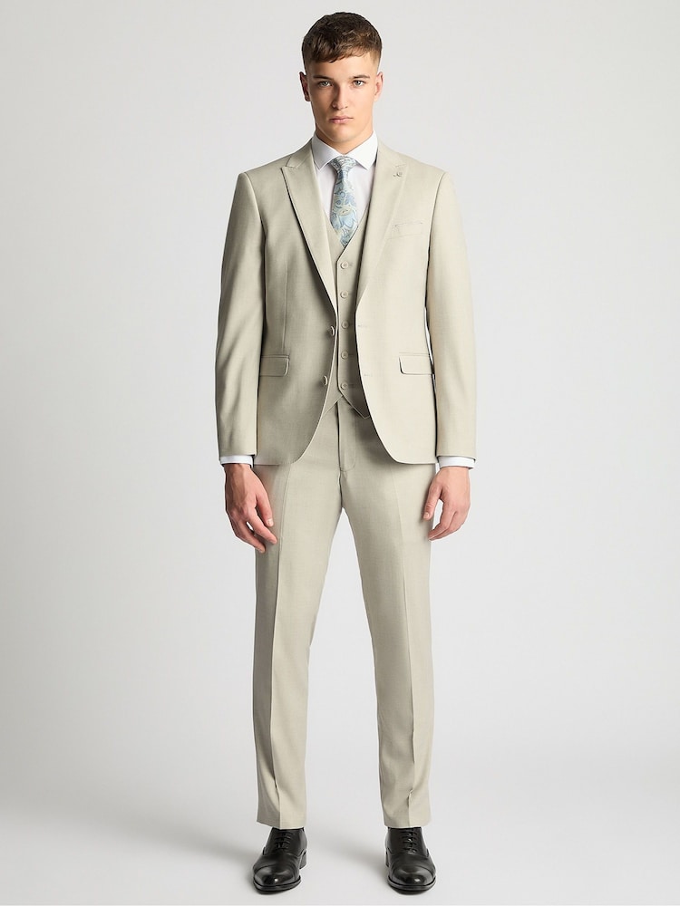 Remus Uomo Cream Pablo Tapered Fit Stretch Suit Jacket - Image 2 of 6