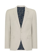 Remus Uomo Cream Pablo Tapered Fit Stretch Suit Jacket - Image 6 of 6
