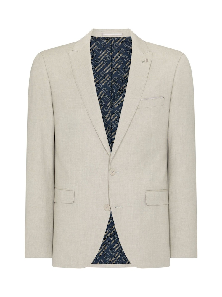 Remus Uomo Cream Pablo Tapered Fit Stretch Suit Jacket - Image 6 of 6