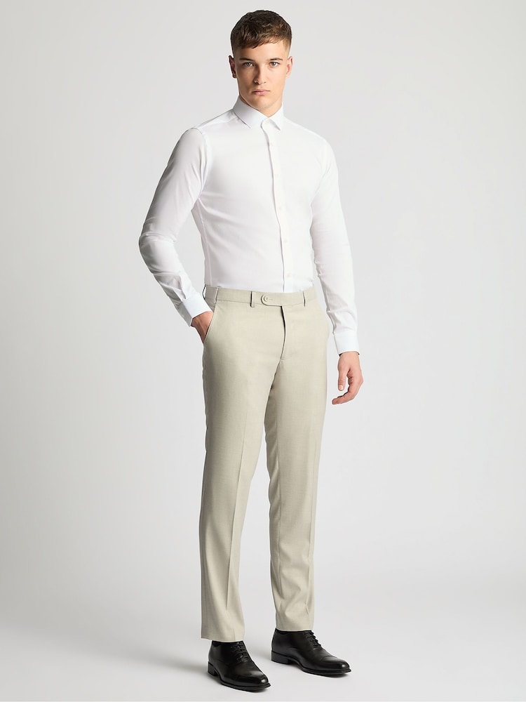 Remus Uomo Cream Pablo Tapered Fit Suit Trousers - Image 2 of 6