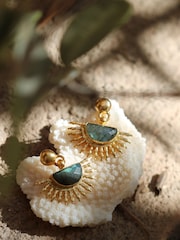 Sunrise Labradorite Drop Stud Earrings - Image 2 of 3