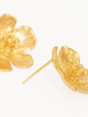 Buttercup Gold Flower Stud Earrings - Image 4 of 5