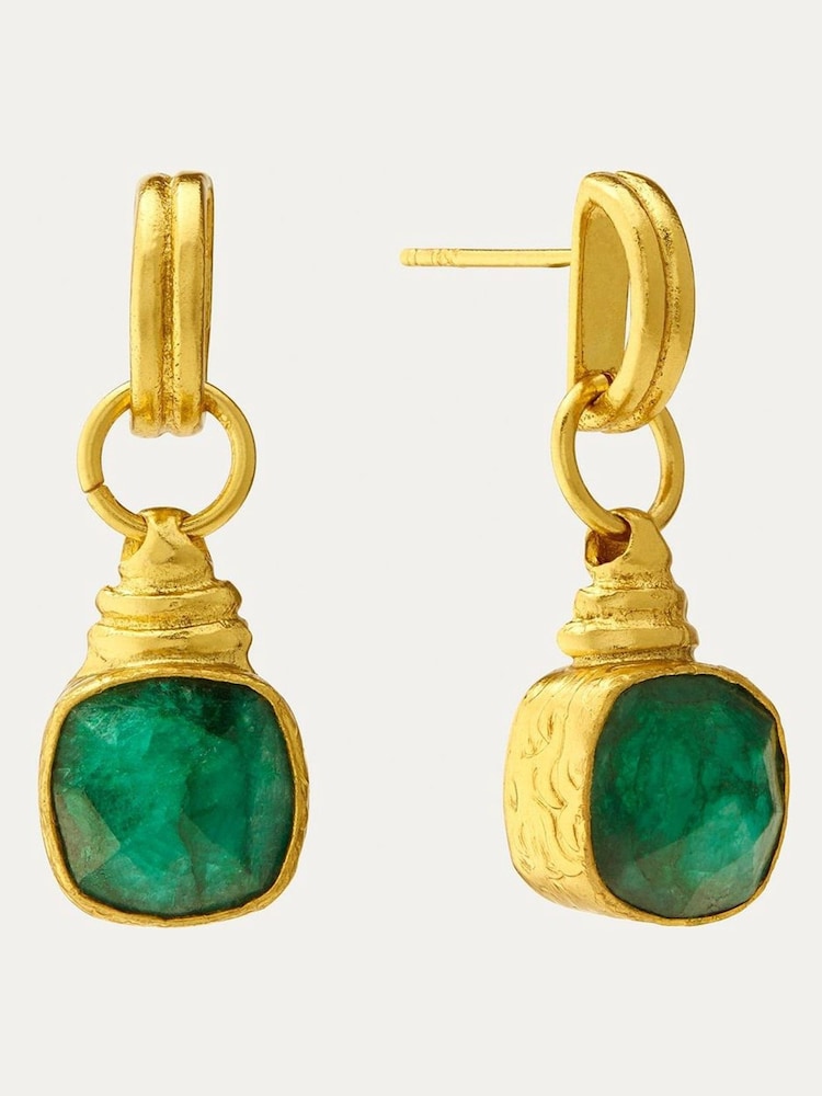 Eleanor Emerald Drop Stud Earrings - Image 1 of 2 Eleanor Emerald Drop Stud Earrings - Image 1 of 2