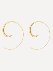 Aegina Gold Pull Through Hoop Earrings - Image 1 of 4
