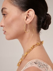 Aegina Gold Pull Through Hoop Earrings - Image 3 of 4