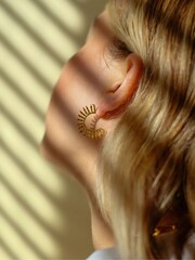 Aylin Gold Hoop Earrings - Image 2 of 3