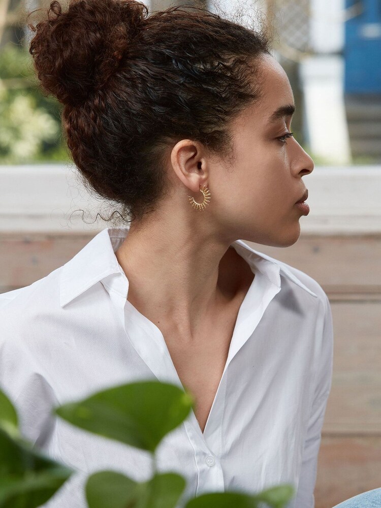 Aylin Gold Hoop Earrings - Image 3 of 3