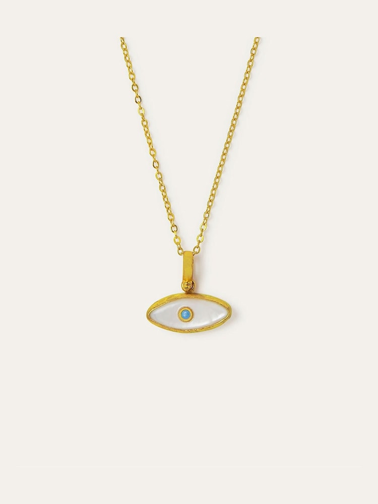 Aretha Mother of Pearl Eye Pendant Necklace - Image 1 of 3 Aretha Mother of Pearl Eye Pendant Necklace - Image 1 of 3