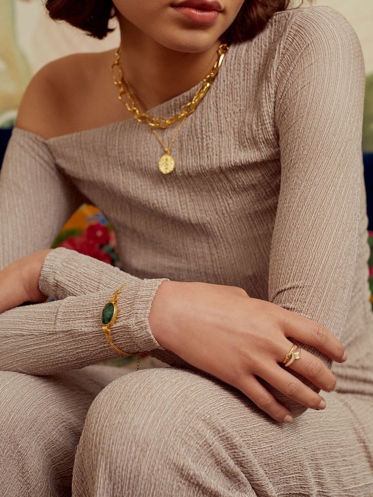 Daphne Emerald Chain Bracelet - Image 2 of 2 Daphne Emerald Chain Bracelet - Image 2 of 2