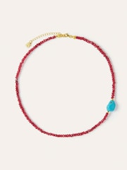 Tone Ottoman Hands Felice Red Jade and Turquoise Beaded Necklace - Image 1 of 2