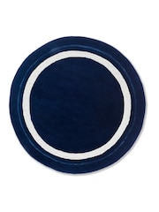 Laura Ashley Navy Lewes Border Circle Rug - Image 2 of 4