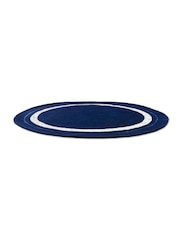 Laura Ashley Navy Lewes Border Circle Rug - Image 3 of 4