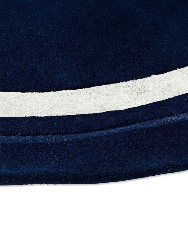 Laura Ashley Navy Lewes Border Circle Rug - Image 4 of 4