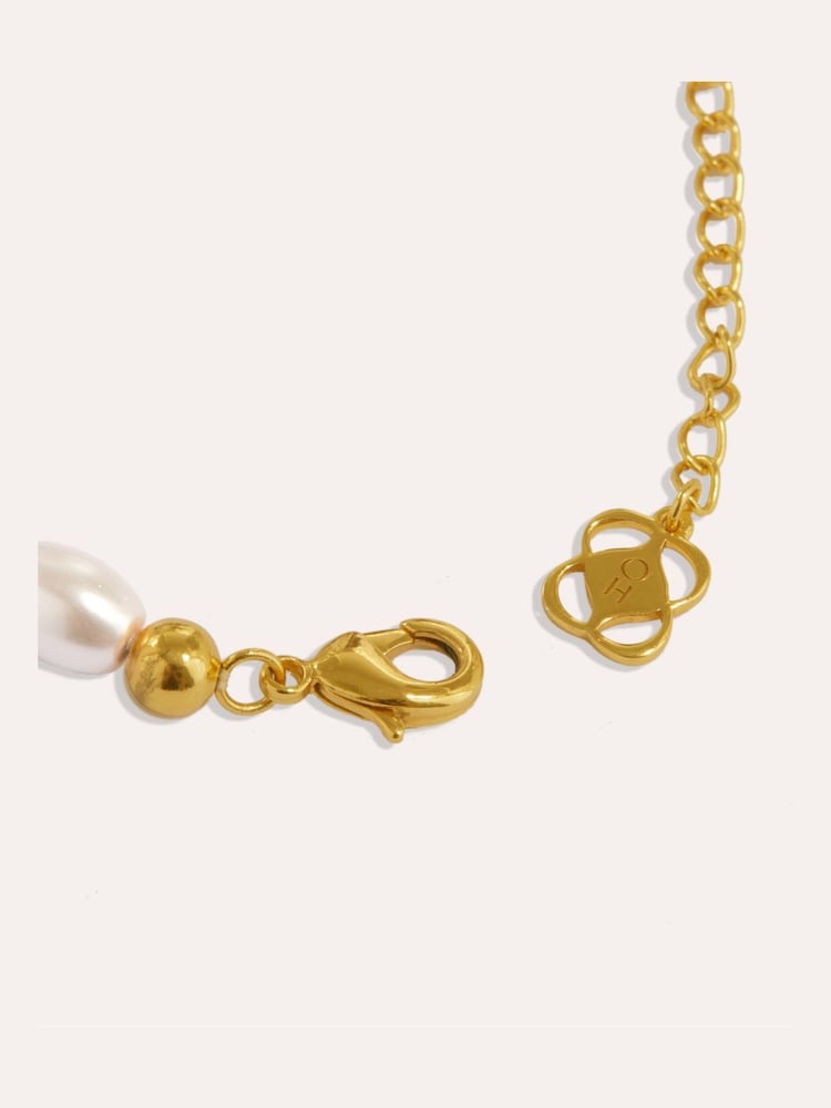 Mila Evil Eye And Faux Pearl Beaded Bracelet - Image 2 of 3 Mila Evil Eye And Faux Pearl Beaded Bracelet - Image 2 of 3