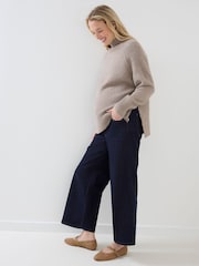 JoJo Maman Bébé Brown Long Sleeve Turtleneck Longline Maternity Jumper - Image 2 of 4
