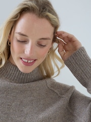 JoJo Maman Bébé Brown Long Sleeve Turtleneck Longline Maternity Jumper - Image 3 of 4