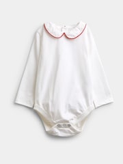 JoJo Maman Bébé Red London Embroidered 2-Piece Dungarees & Bodysuit Set - Image 2 of 7