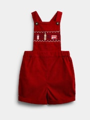JoJo Maman Bébé Red London Embroidered 2-Piece Dungarees & Bodysuit Set - Image 4 of 7