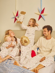 JoJo Maman Bébé White Christmas Character Men's Pyjamas - Image 1 of 1