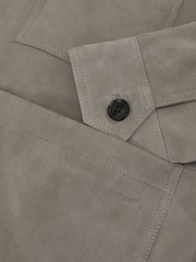 Reiss Grey Suede Button-Through Trucker Jacket - Image 7 of 7