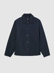 Reiss Navy Raider Lightly-Padded Patch-Pocket Overshirt - Image 2 of 6