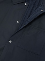 Reiss Navy Raider Lightly-Padded Patch-Pocket Overshirt - Image 6 of 6