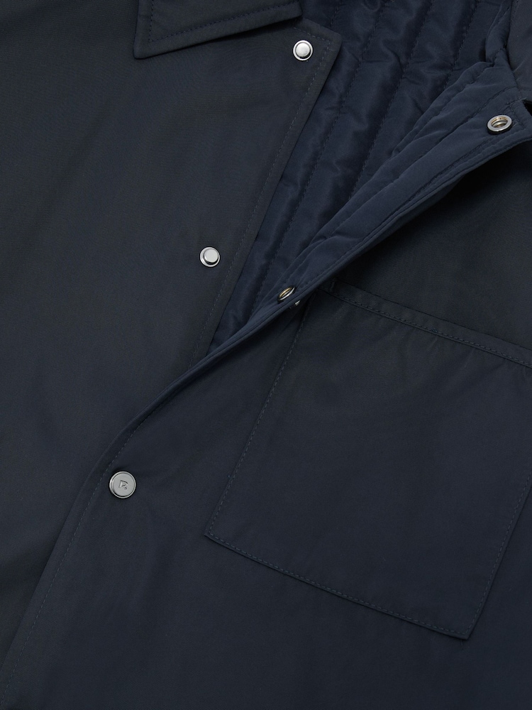 Reiss Navy Raider Lightly-Padded Patch-Pocket Overshirt - Image 6 of 6 Reiss Navy Raider Lightly-Padded Patch-Pocket Overshirt - Image 6 of 6