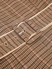 Reiss Neutral Check Sammie Collared Check Belted Midi Dress - Image 9 of 9
