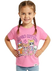 Character Pink Super Kitties Glitter T-Shirt - Image 6 of 9