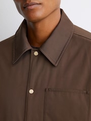 Reiss Brown Raider Lightly-Padded Patch-Pocket Overshirt - Image 4 of 6