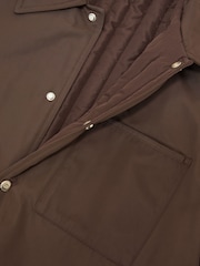 Reiss Brown Raider Lightly-Padded Patch-Pocket Overshirt - Image 6 of 6