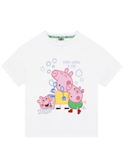 Character Pink Peppa Pig Short Sleeve Pyjamas Peppa, George And Evie - Image 2 of 11