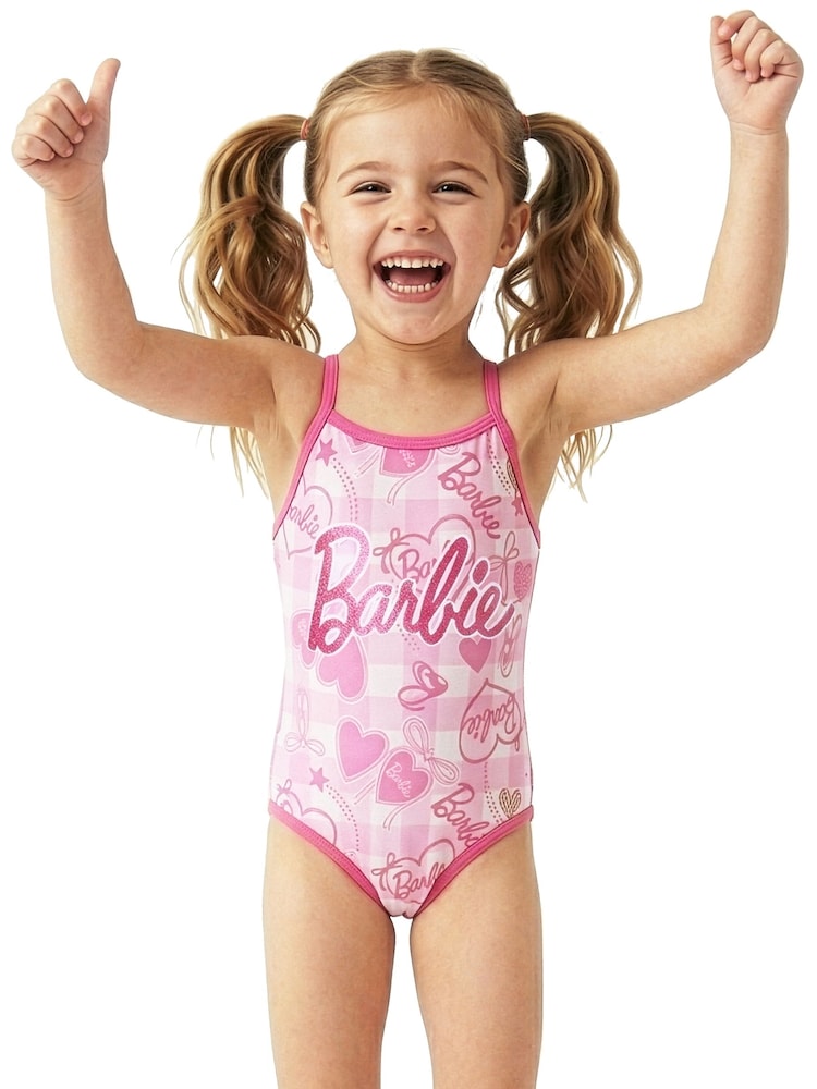 Character Pink Barbie Glittery Swimsuit - Image 10 of 10