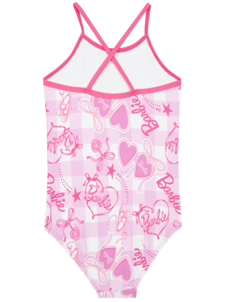 Character Pink Barbie Glittery Swimsuit - Image 2 of 10