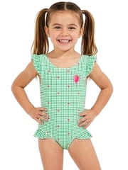 Harry Bear Green Gingham Hearts One Piece Swimsuit - Image 1 of 8