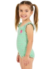 Harry Bear Green Gingham Hearts One Piece Swimsuit - Image 3 of 8